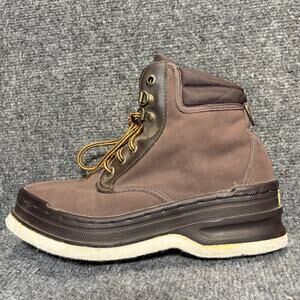 Hodgman Lakestream Brown Canvas Lace Up Felt Sole Fly Fishing Wading Boots Men 8